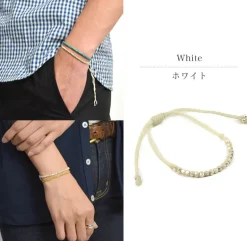 PHADUA / Karen Silver Beaded Wax Cord Bracelet