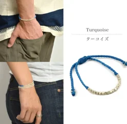 PHADUA / Karen Silver Beaded Wax Cord Bracelet