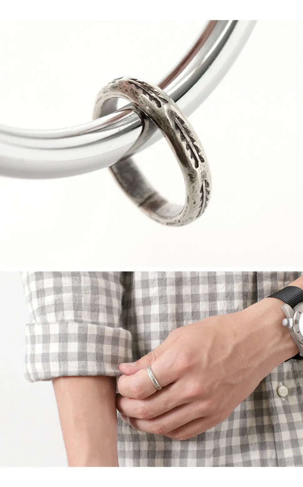 PHADUA / Karen Silver Ring / Long Leaf