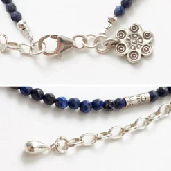 PHADUA / Lapis (3mm) Cut Beads Anklet Adjuster