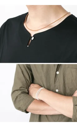 PHADUA / Leather choker necklace in Karen silver.