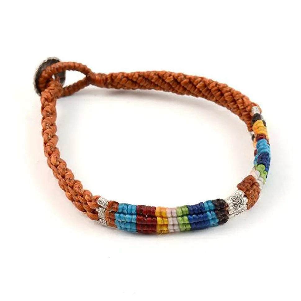 PHADUA / Multi Colored Braid Wax Cord Anklet