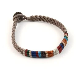 PHADUA / Multi Colored Braid Wax Cord Anklet