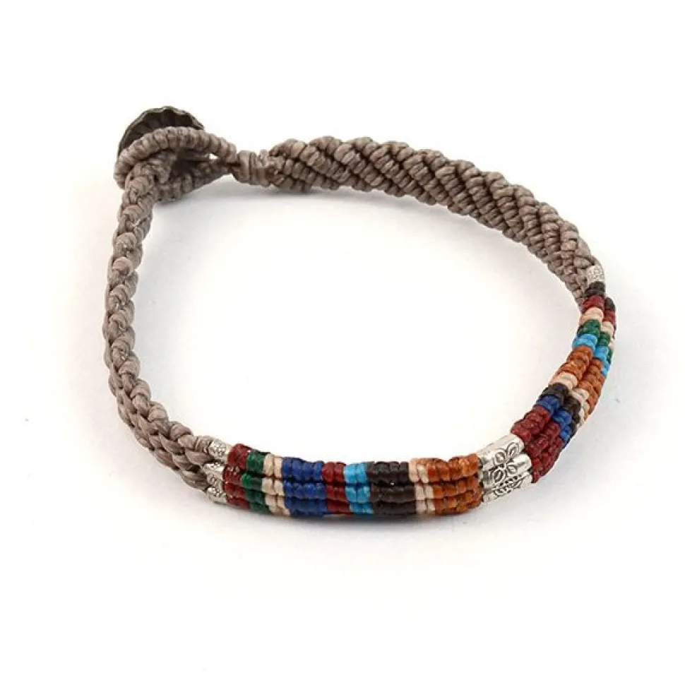 PHADUA / Multi Colored Braid Wax Cord Anklet