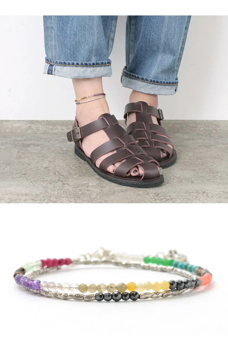PHADUA / Multi Stone Wrap Anklet