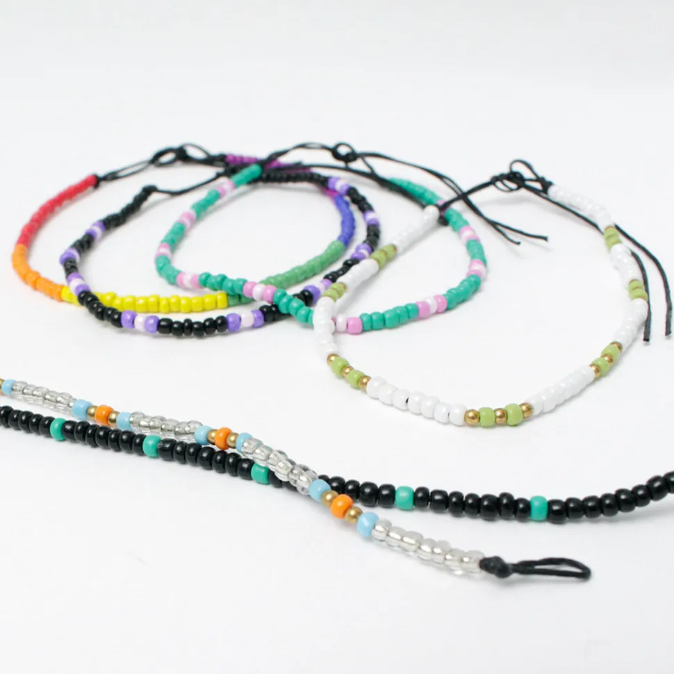 PHADUA / Multicolor glass bead anklet