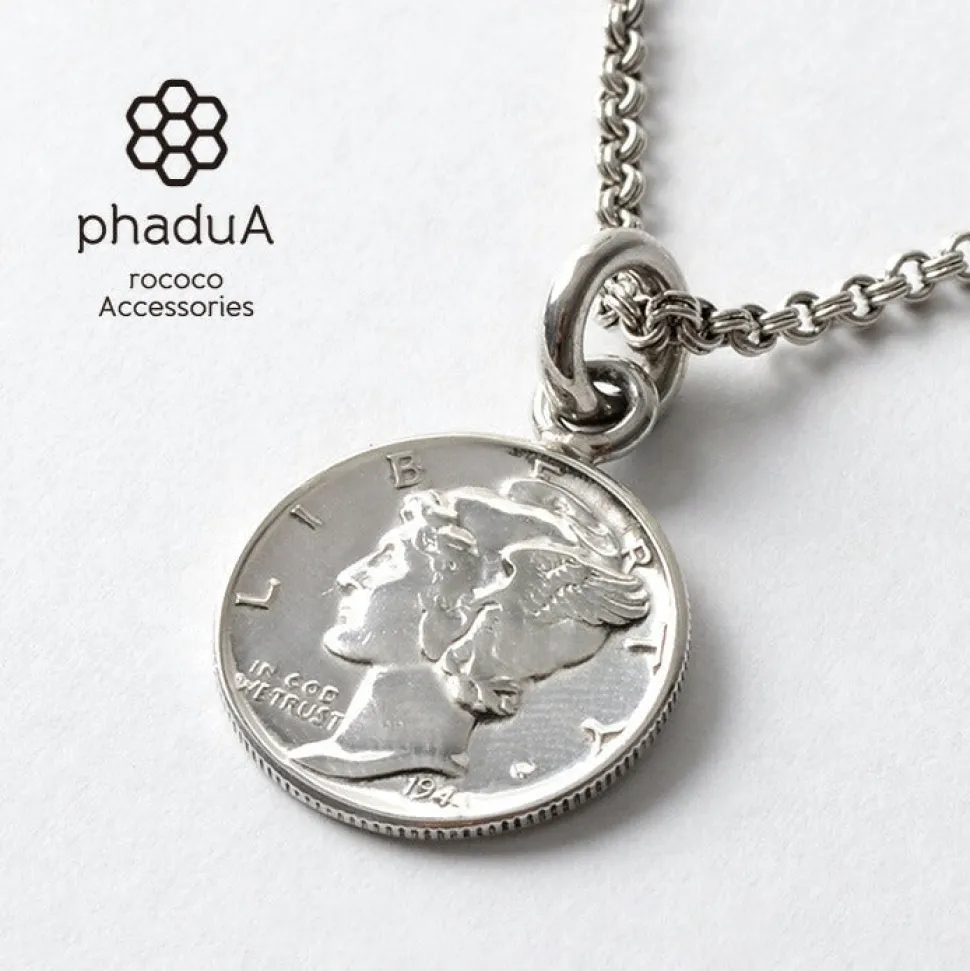 PHADUA / Old coin pendant top US 1 dime