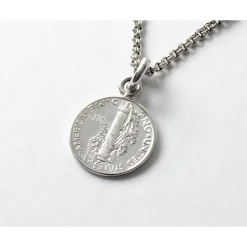 PHADUA / Old coin pendant top US 1 dime
