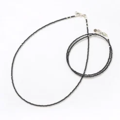 PHADUA / Onyx (2mm) cut bead necklace/anklet