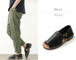 PHADUA / Open Toe Side Strap Leather Shoes