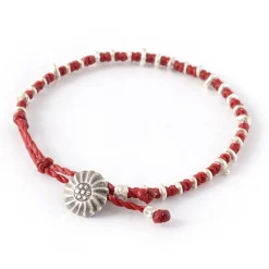 PHADUA / Pure drop silver waxed cord bracelet