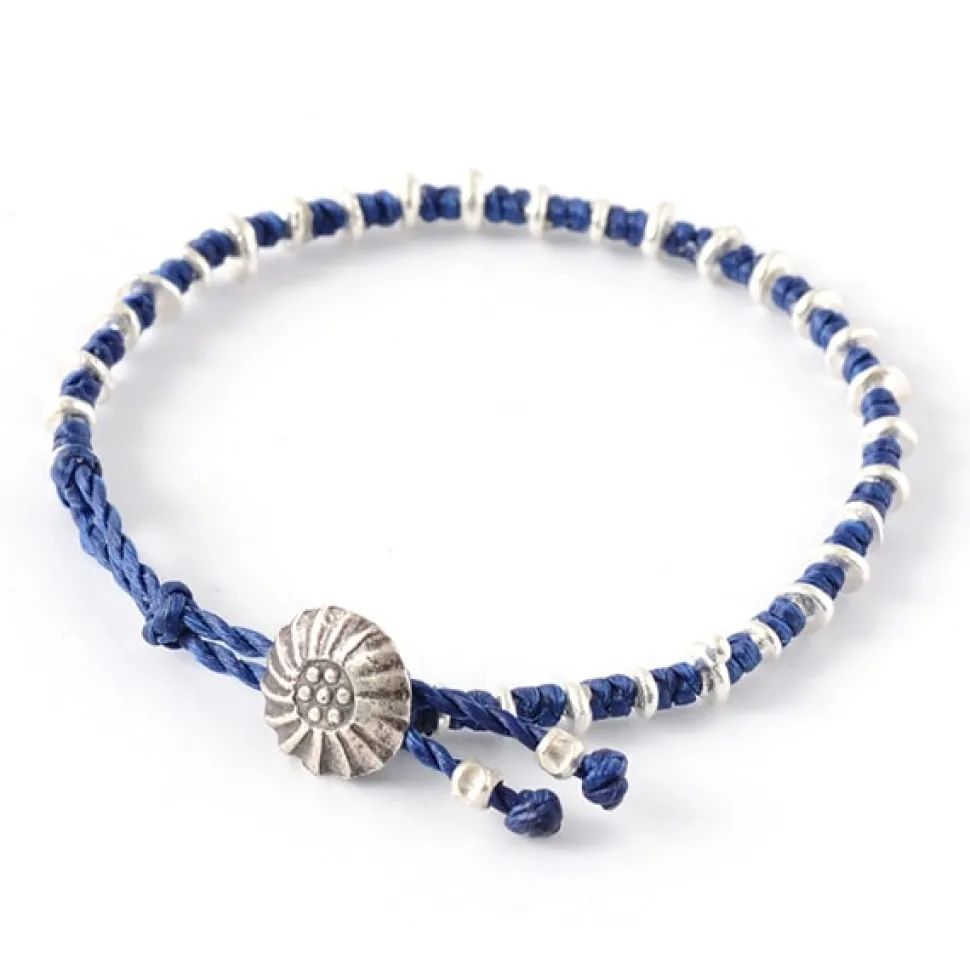 PHADUA / Pure drop silver waxed cord bracelet