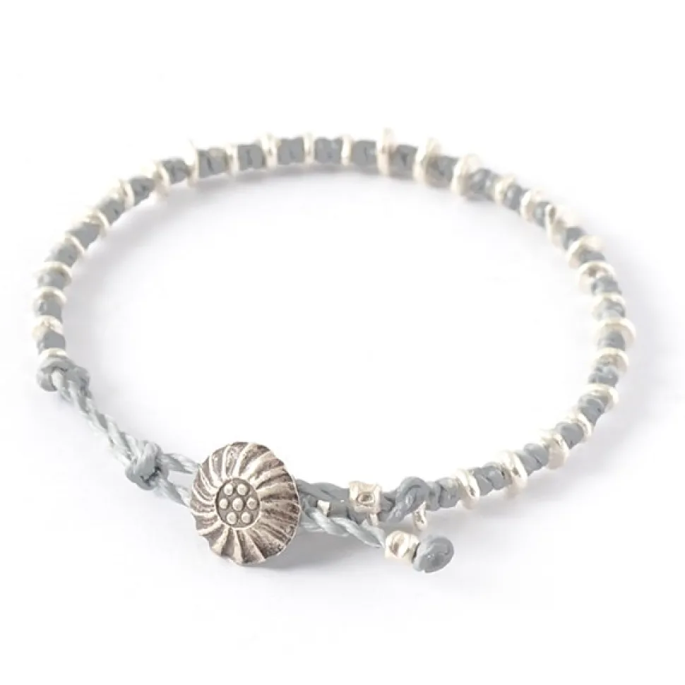 PHADUA / Pure drop silver waxed cord bracelet