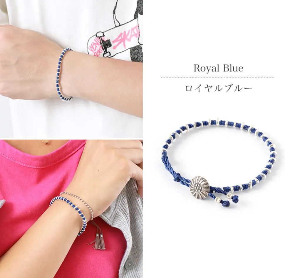 PHADUA / Pure drop silver waxed cord bracelet