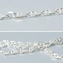 PHADUA / Semi solid anchor chain anklet 925 silver