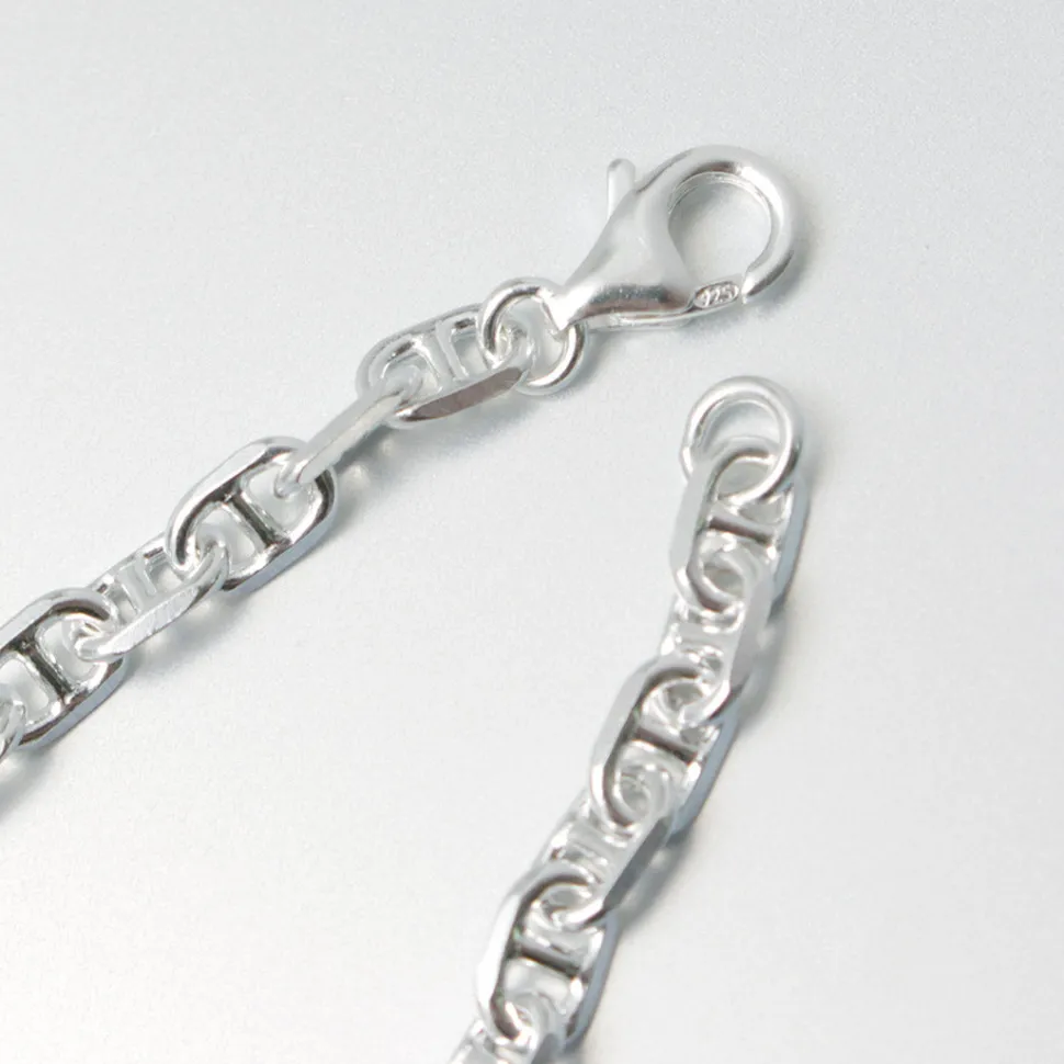 PHADUA / Semi solid anchor chain anklet 925 silver