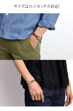 PHADUA / Silver Handmade Ring Braid Wax Cord Bracelet