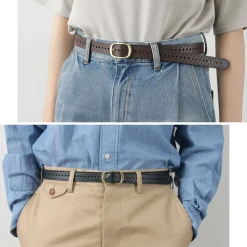 PHADUA / Sizeless Perforated Leather Belt