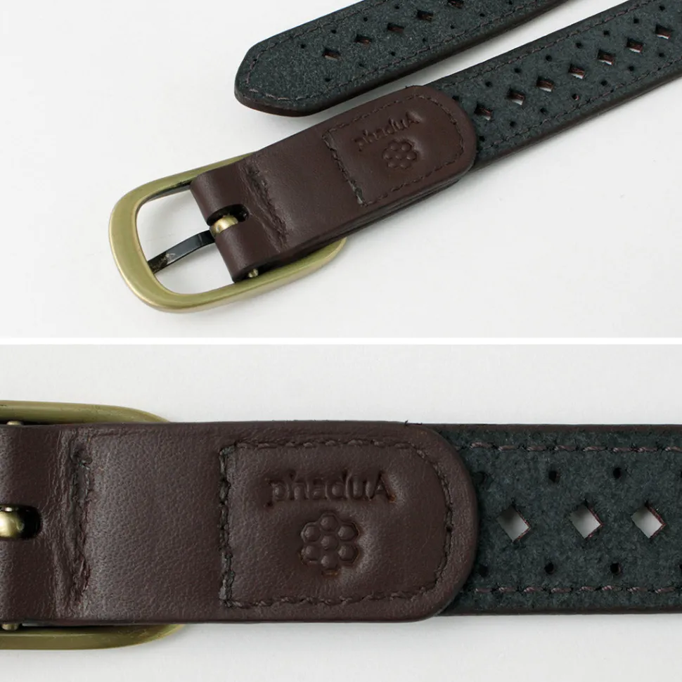 PHADUA / Sizeless Perforated Leather Belt