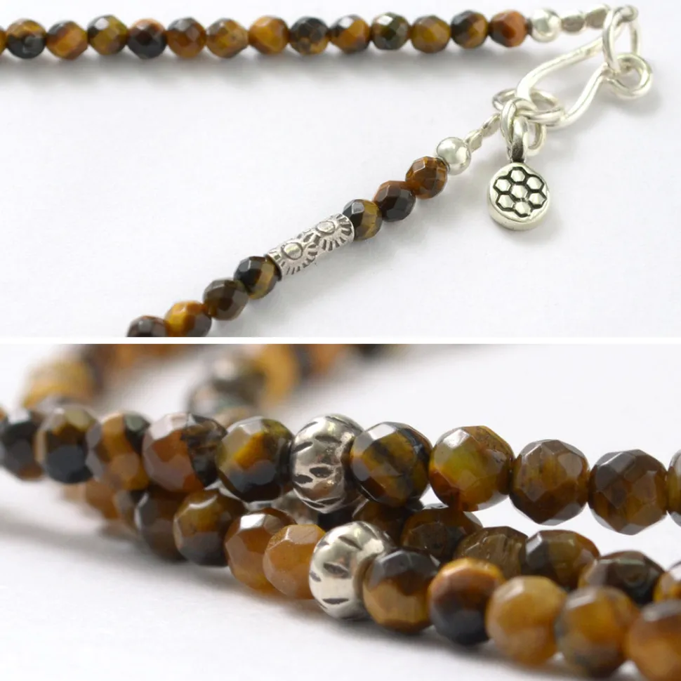 PHADUA / Tiger Eye 3mm Cut Bead Necklace