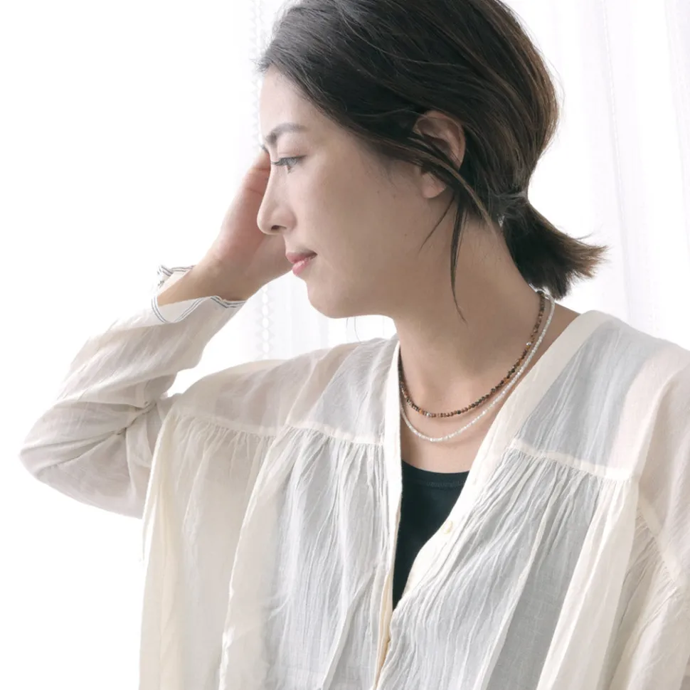 PHADUA / Tiger Eye 3mm Cut Bead Necklace