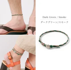 PHADUA / 2-Tone Wax Cord Concho Anklet