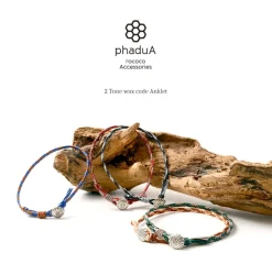PHADUA / 2-Tone Wax Cord Concho Anklet