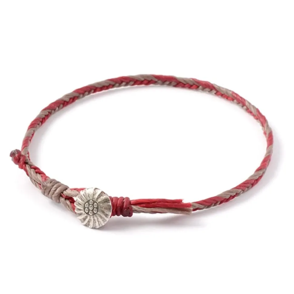 PHADUA / 2-Tone Wax Cord Concho Anklet