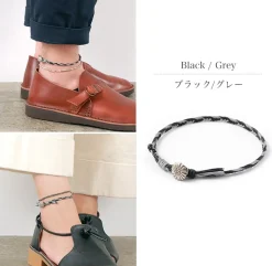 PHADUA / 2-Tone Wax Cord Concho Anklet