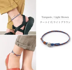 PHADUA / 2-Tone Wax Cord Concho Anklet