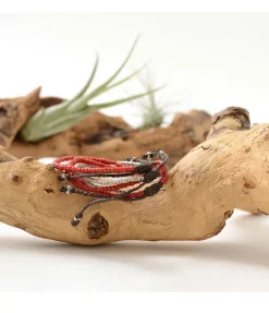 PHADUA / Two strands waxed cord bracelet (white heart/silver)