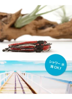 PHADUA / Two strands waxed cord bracelet (white heart/silver)