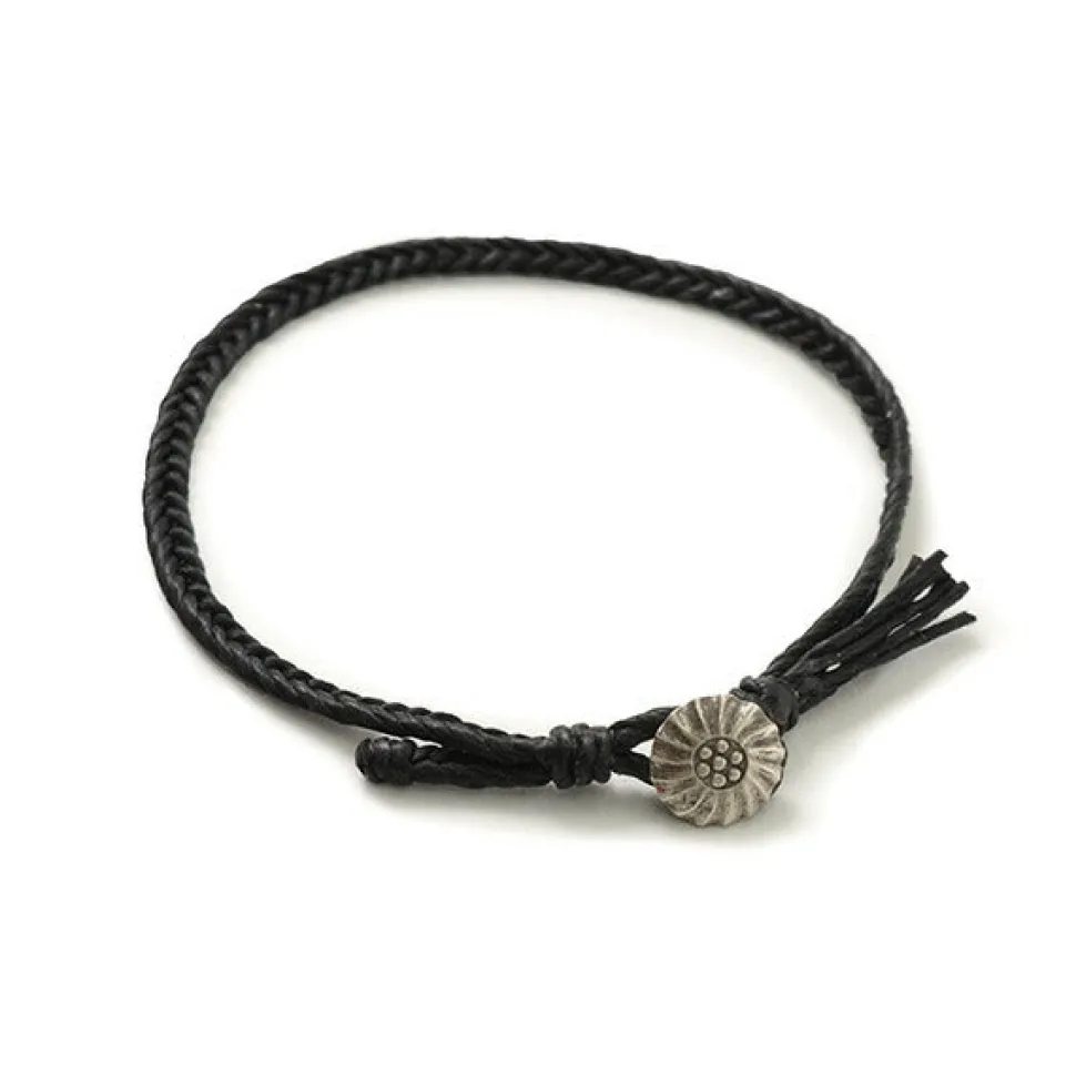 PHADUA / Wax Cord Concho Anklet Fishbone Braid