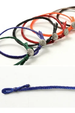 PHADUA / Wax Cord Concho Anklet Fishbone Braid
