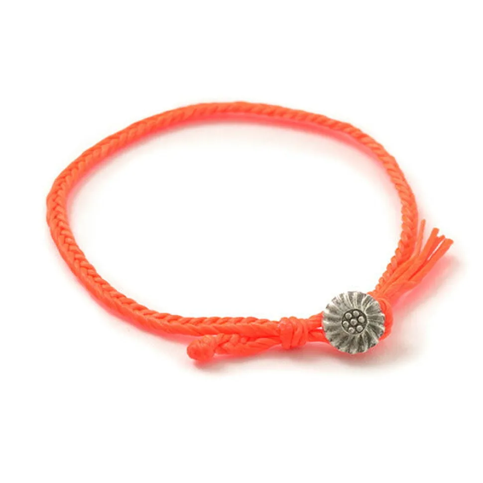 PHADUA / Wax Cord Concho Anklet Fishbone Braid