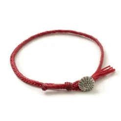 PHADUA / Wax Cord Concho Anklet Fishbone Braid
