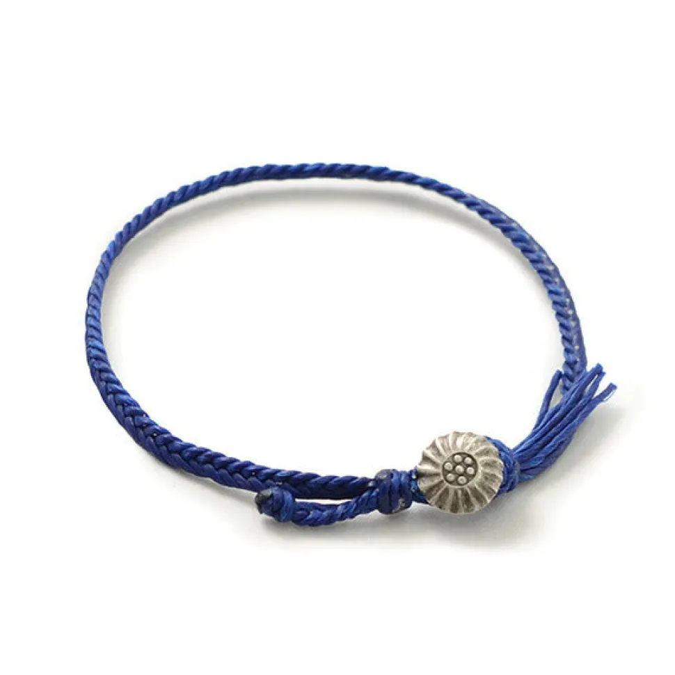 PHADUA / Wax Cord Concho Anklet Fishbone Braid