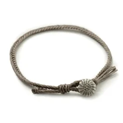 PHADUA / Wax Cord Concho Anklet Fishbone Braid
