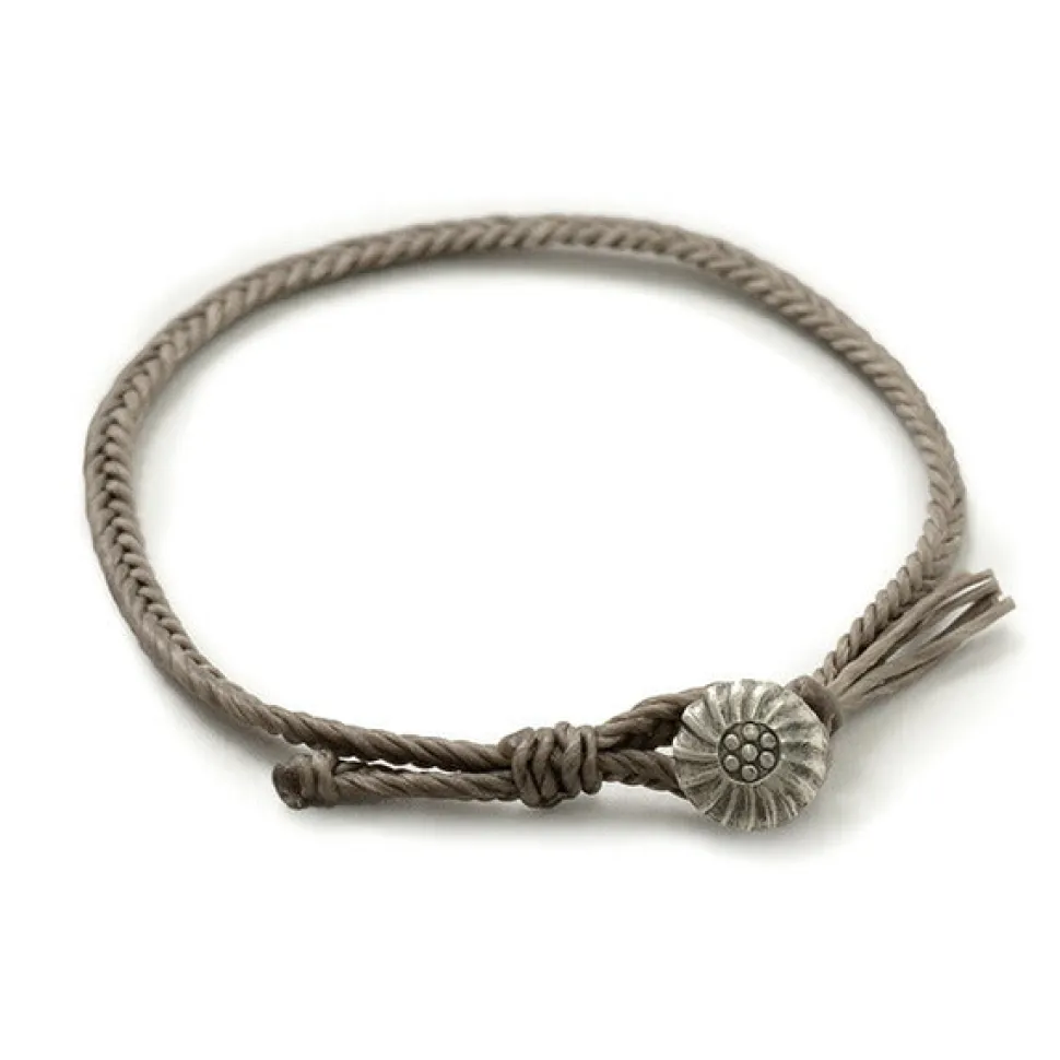 PHADUA / Wax Cord Concho Anklet Fishbone Braid