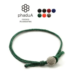 PHADUA / Wax Cord Concho Anklet Fishbone Braid