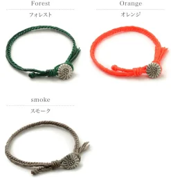 PHADUA / Wax Cord Concho Bracelet Fishbone Braid