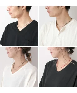 PHADUA / Wax Cord Karen Silver Tube Anklet / Bracelet / Necklace