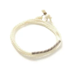 PHADUA / Wax Cord Karen Silver Tube Anklet / Bracelet / Necklace