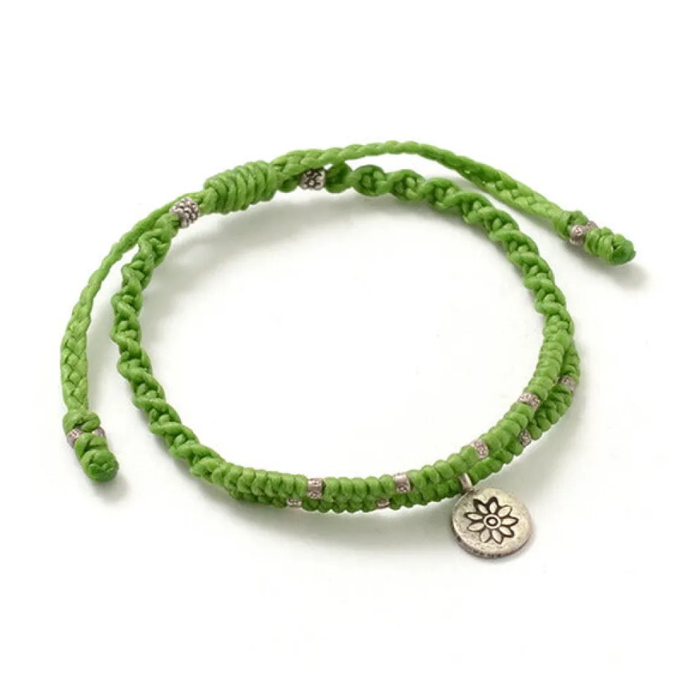 PHADUA / Wax Cord Silver Double-Strand Top Bracelet