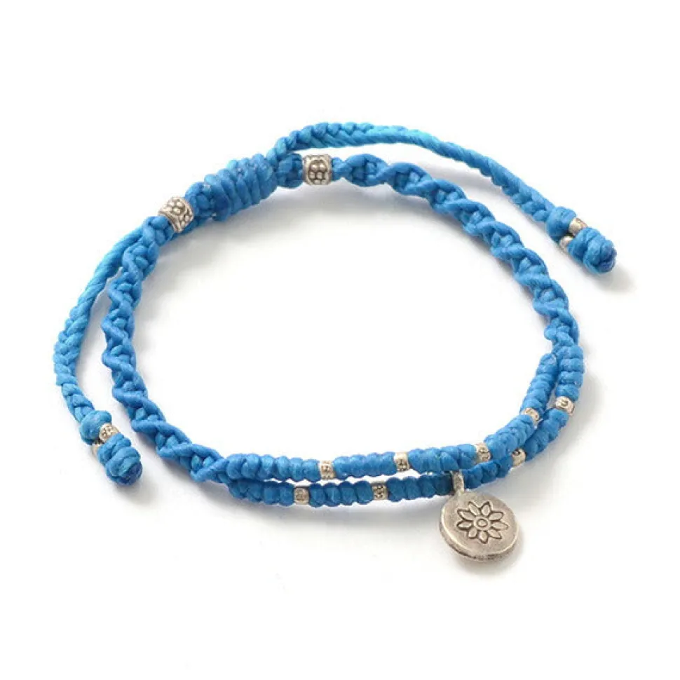 PHADUA / Wax Cord Silver Double-Strand Top Bracelet