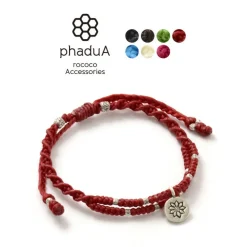 PHADUA / Wax Cord Silver Double-Strand Top Bracelet