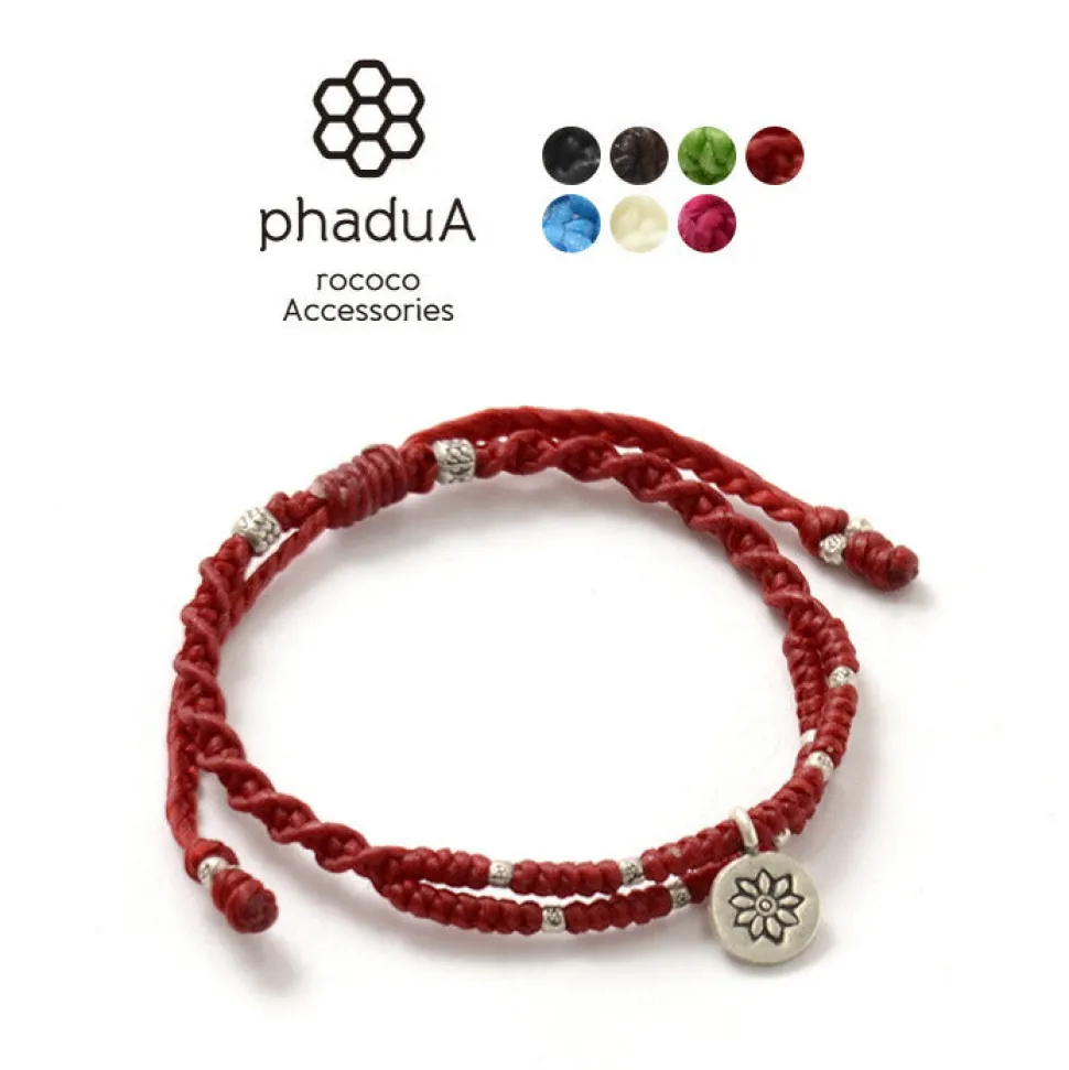 PHADUA / Wax Cord Silver Double-Strand Top Bracelet