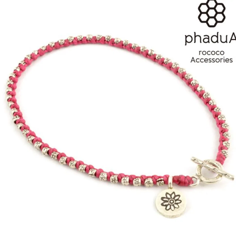 PHADUA / Wax cord silver series anklet