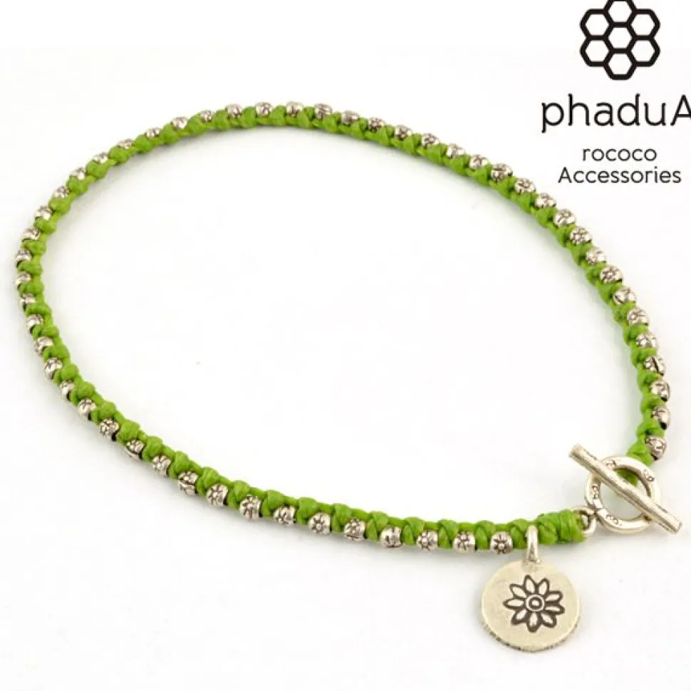 PHADUA / Wax cord silver series anklet