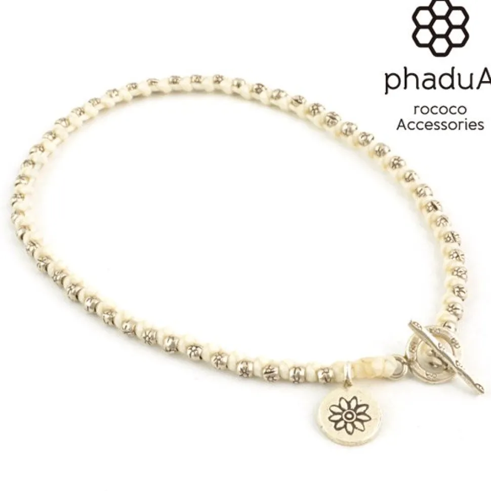 PHADUA / Wax cord silver series anklet
